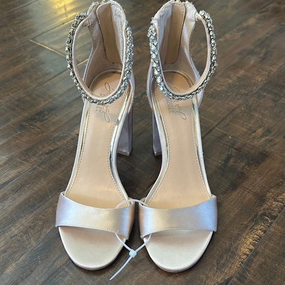 Badgley Mischka Shoes - Badgley Mischka Elegant Satin Jeweled Women's Heels